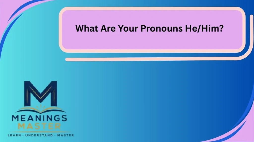 What Are Your Pronouns He/Him?