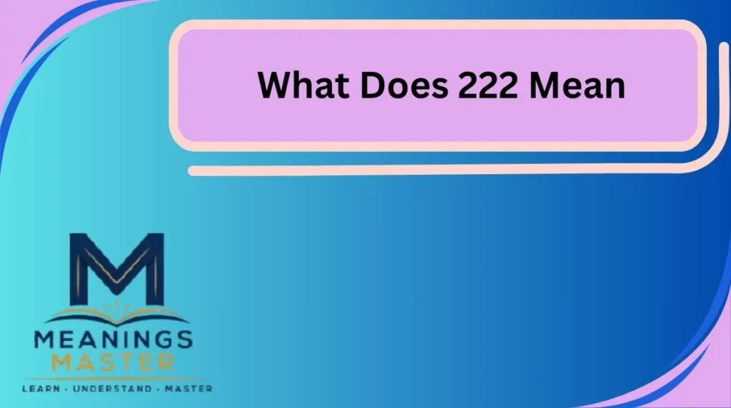 What Does 222 Mean