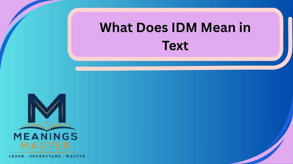 What Does IDM Mean in Text